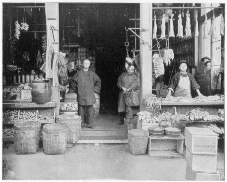 Chinatown, San Francisco, late 19th century.Artist: John L Stoddard