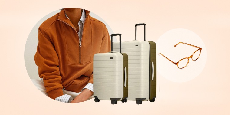 Image: An Everlane track sweater, Away luggage suitcases, and Felix Gray glasses. Find the best new products and latest launches this week including YETI bags, Everlane loungewear, Away suitcases, cat beds from Tuft and Paw and more.
