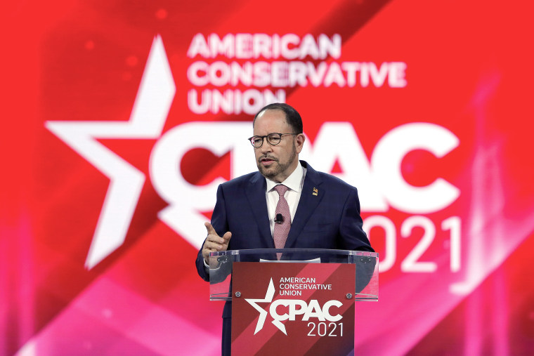 Image: Robert Unanue, CEO of Goya Foods, speaks at the Conservative Political Action Conference (CPAC) in Orlando, Fla., on Feb. 28, 2021.