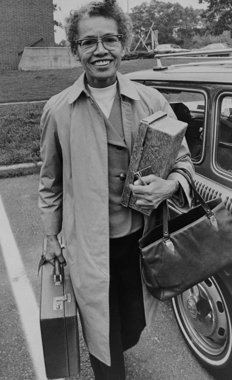 Dr. Pauli Murray, a law professor at Brandeis University, arrives for classes in Waltham, Mass. on Sept. 27, 1971.