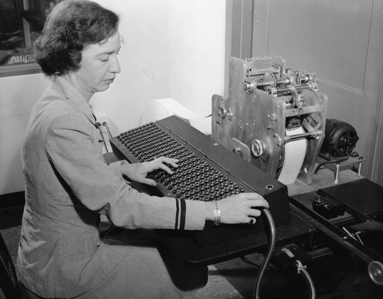 Grace Hopper Using Early Computer