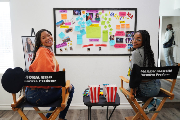 Storm Reid and Marsai Martin on the set of Reid's cooking show "Chop It Up" on Facebook Watch.