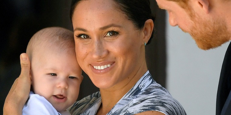 Britain's Prince Harry and his wife, Duchess Meghan with their son Archie