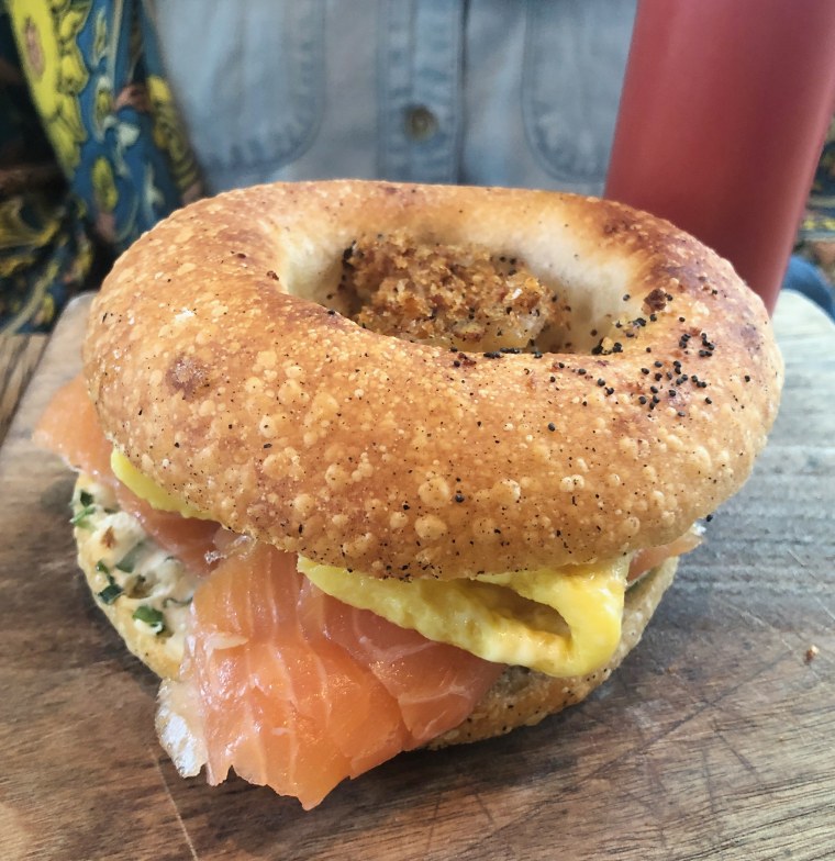 A lox and egg sandwich from High Street on Hudson.