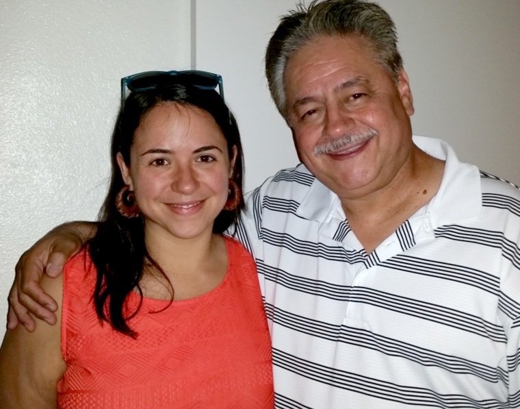 Kristin Urquiza and her father share a happy moment. Mark Urquiza died from COVID-19 on June 30, 2020.