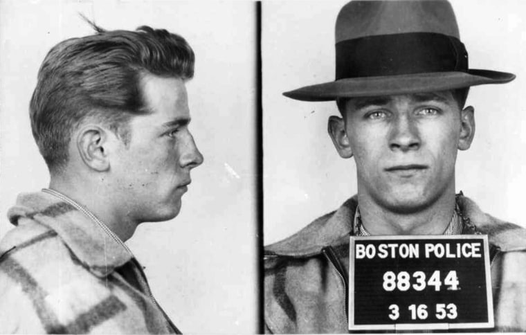 James "Whitey" Bulger in 1953 police booking photos.