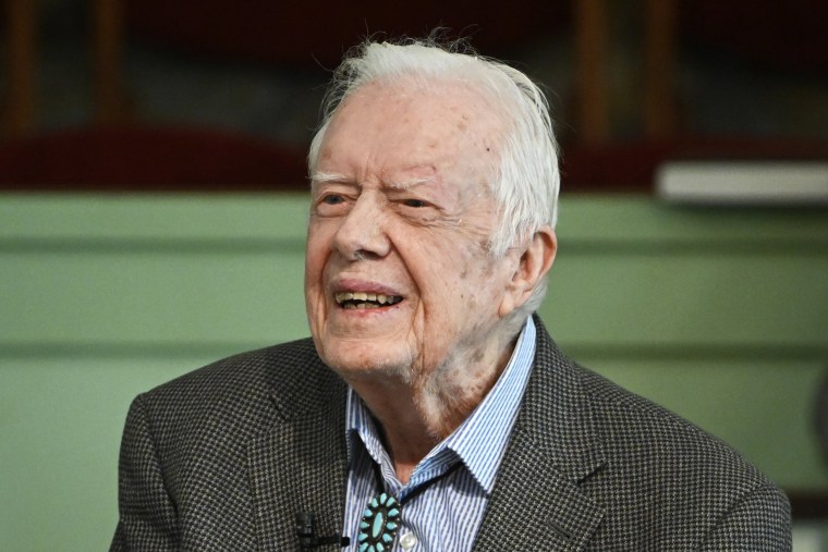 Image: Former President Jimmy Carter teaches Sunday school at Maranatha Baptist Church in Plains, Ga. on Nov. 3, 2019.