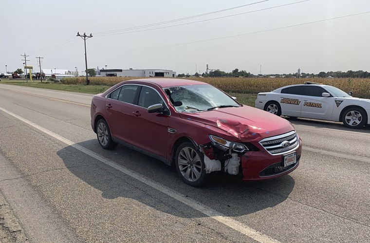 Image: The car that South Dakota Attorney General Jason Ravnsborg was driving on Sept. 12, 2020 when he he struck and killed a pedestrian.