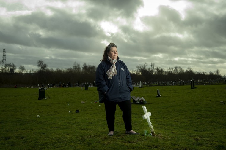 Image: Archaeologist Toni Maguire pictured in the Bog Meadows baby graves area of Milltown cemetery,