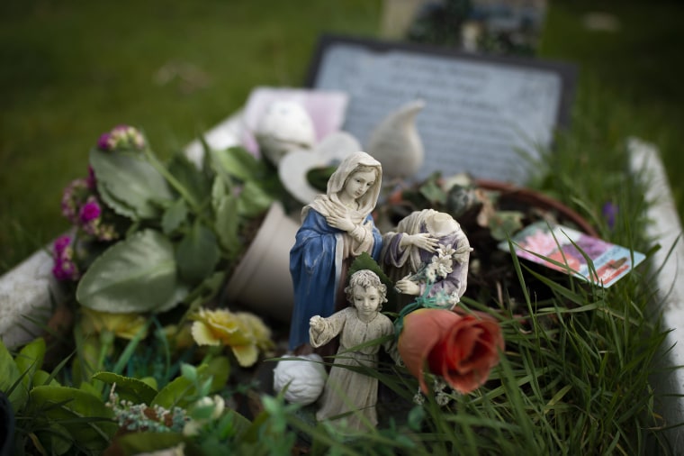 Image: Some of the Bog Meadows baby graves in Milltown cemetery