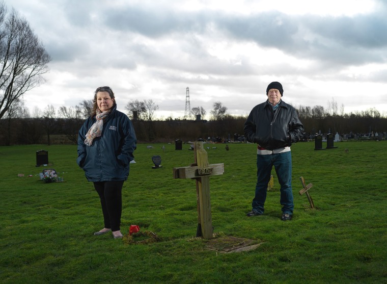 Image: Archaeologist Toni Maguire pictured in Milltown Cemetery alongside Dan Skelly