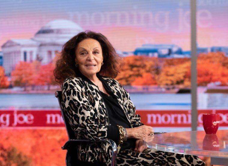 Designer Diane von Furstenberg on the set of "Morning Joe" in 2019