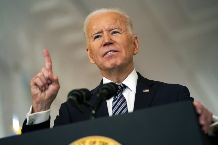 President Joe Biden speaks about the Covid-19 pandemic during a prime-time address from the East Room of the White House on March 11, 2021.