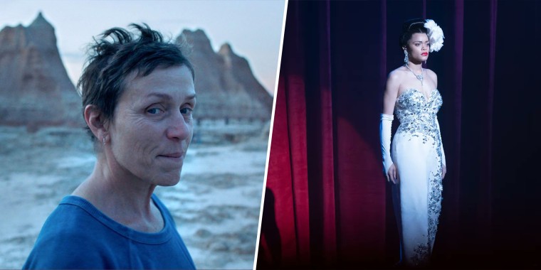 Frances McDormand in “Nomadland” and Andra Day in “The United States vs. Billie Holiday.”