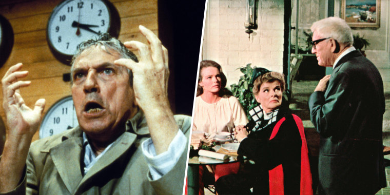 Peter Finch in "Network" and Spencer Tracy (with Katharine Houghton and Katharine Hepburn) in "Guess Who's Coming to Dinner?"