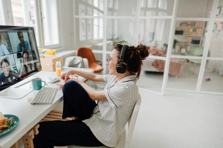 Woman interacting with Video