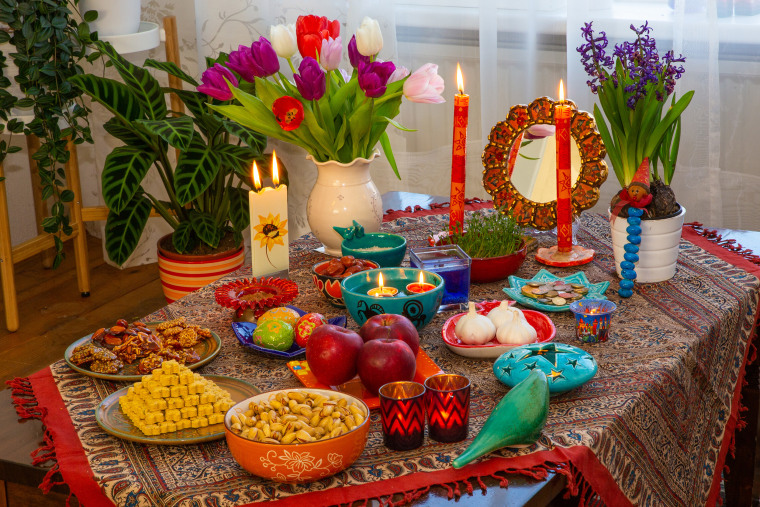 Nowruz (Persian new year) haft sin table