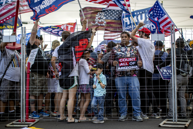 Trump supporters protest  in Phoenix, AZ.