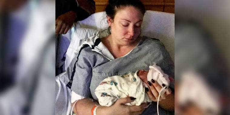 Elizabeth O'Donnell with her daughter, Aaliyah, who was born still at 31 weeks.