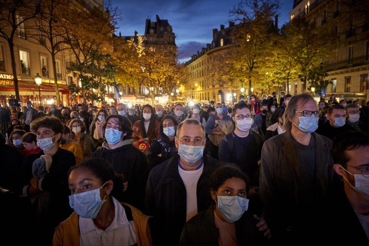 IMAGE: France's national tribute to murdered teacher Samuel Paty.