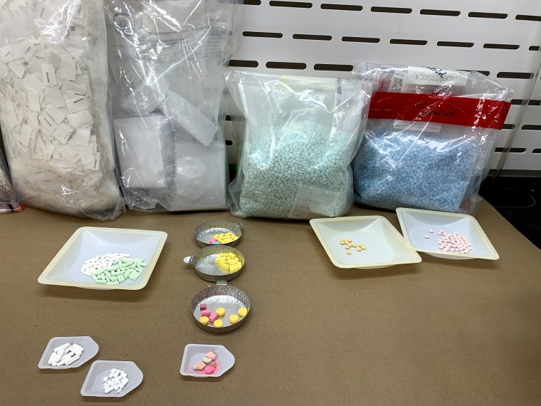 Seized fentanyl pills made to look like prescription medicine