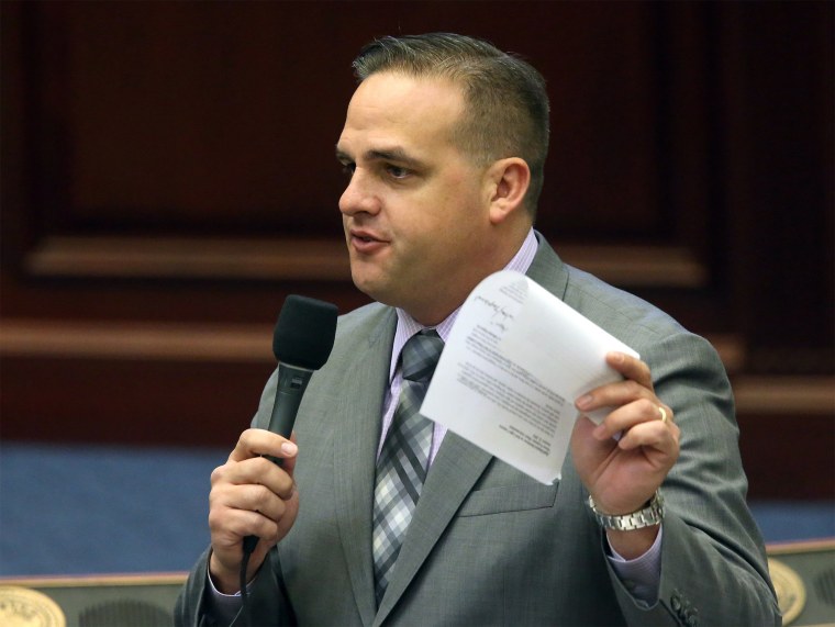 Image: Rep. Frank Artiles, R-Miami, speaks on the red light bill during session,