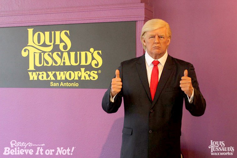 A wax statue of Donald Trump on display at Louis Tussaud's Palace of Wax in San Antonio, Texas.