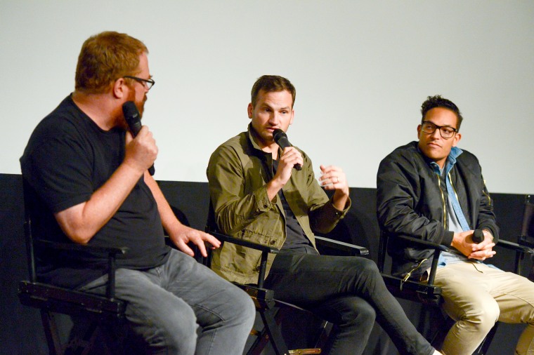 Moderator R.J. Cutler, co-directors Dan Lindsay and T.J. Martin attend a Los Angeles special screening of 'LA 92' at The London Hotel on Sept. 25, 2017 in West Hollywood, Calif.