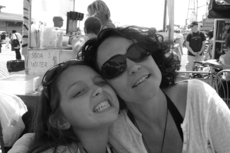 Noel Kepler and her daughter at Coney Island in Brooklyn.