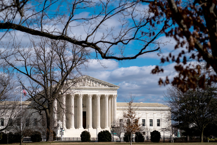 The Supreme Court of the United States is seen from across the Capitol Complex on March 6, 2021.