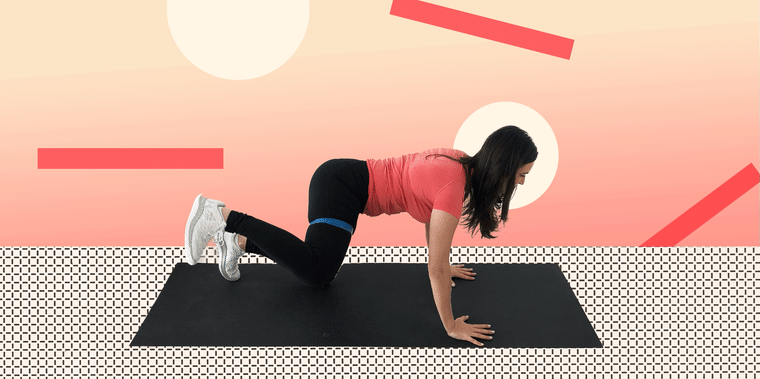 Animated gif of woman using a band for exercise