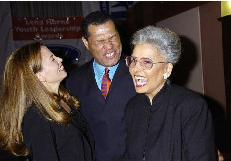 Lena Horne shares a laugh with her granddaughter