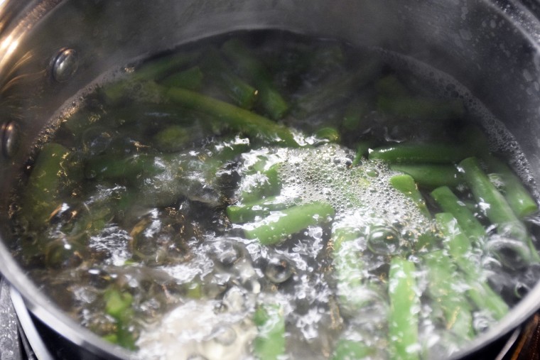 Green beans being boiled