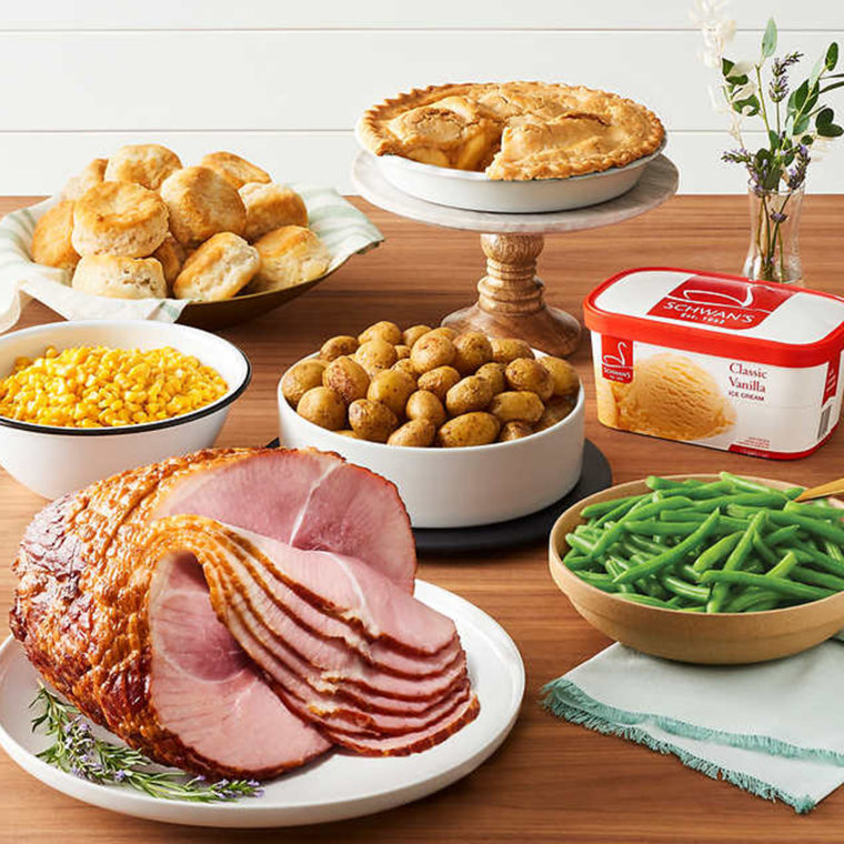 Enjoy all the springtime fixings with Costco's two-course ham dinner. It's enough to serve at least eight hungry people. 