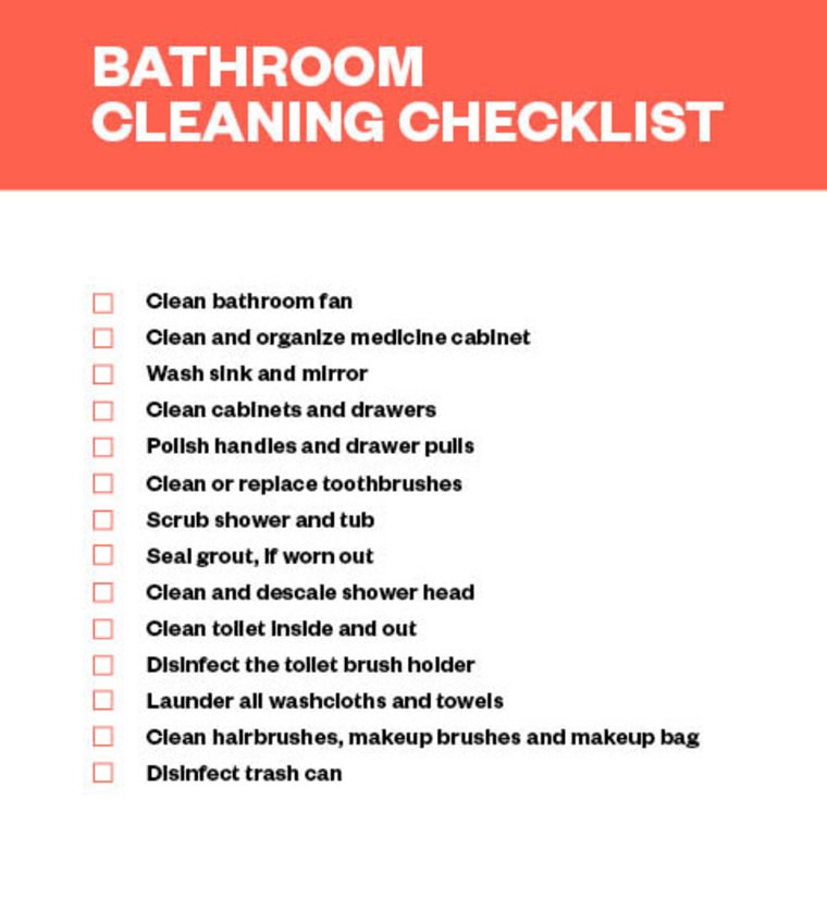 Spring Cleaning Checklist - Bathroom Cleaning Checklist - TODAY