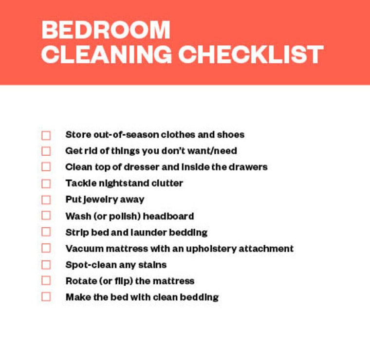 Spring Cleaning Checklist - Bedroom Cleaning Checklist - TODAY