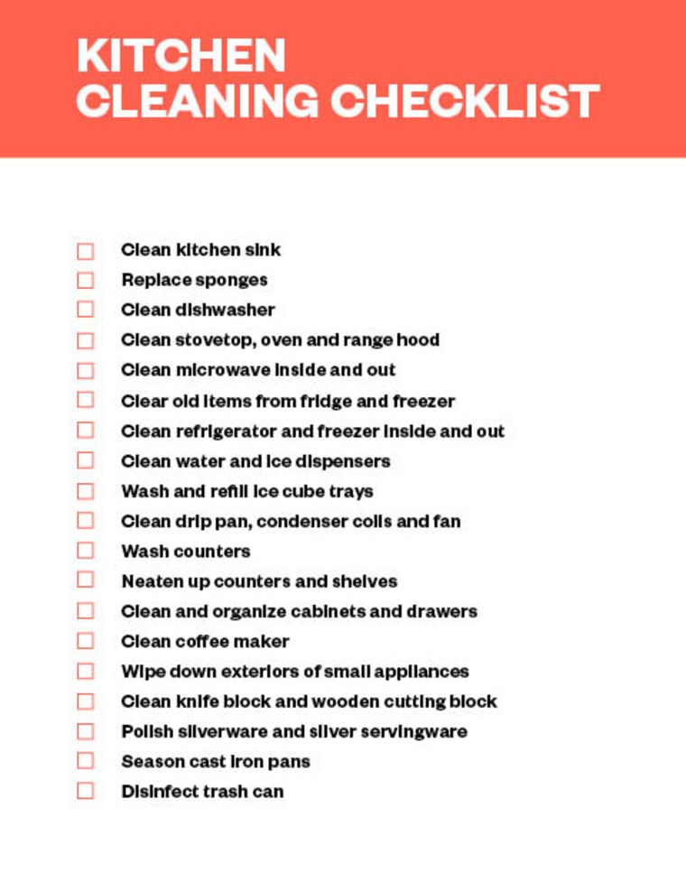 Spring Cleaning Checklist - Kitchen Cleaning Checklist - free printable TODAY