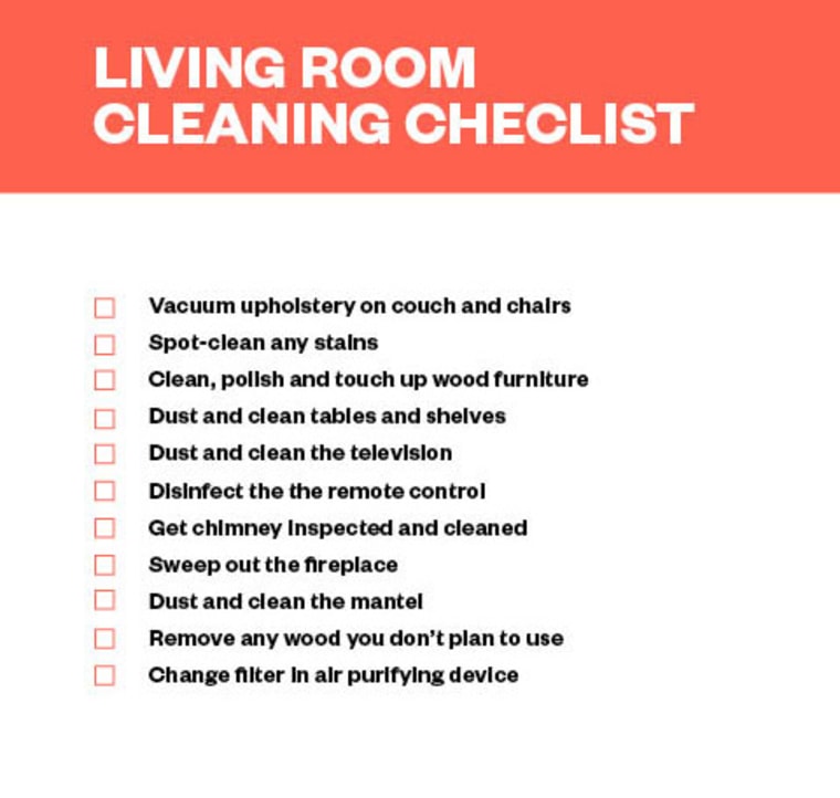 Spring Cleaning Checklist - Living Room Cleaning Checklist - TODAY