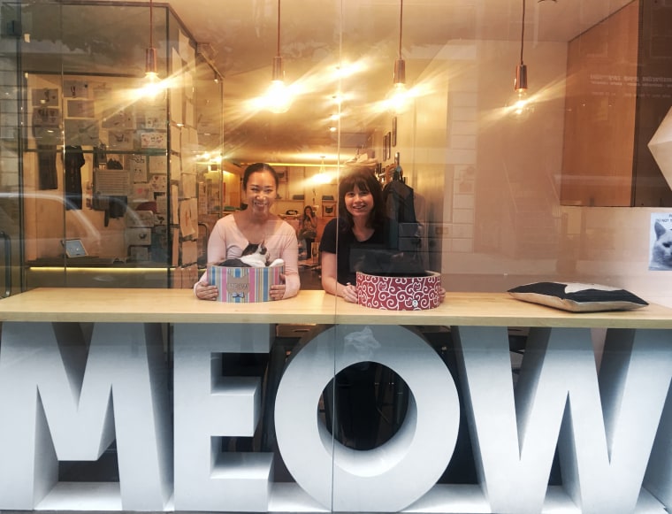 Christina Ha and Emilie Legrand inside Meow Parlour.