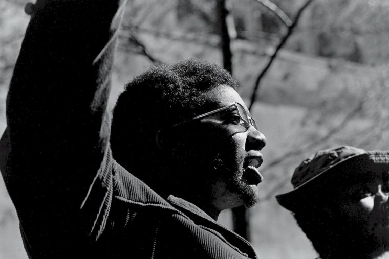 Activist and Black Panther Party member Fred Hampton raises his arm at the 'Days of Rage' rally in Chicago on Oct. 11, 1969.