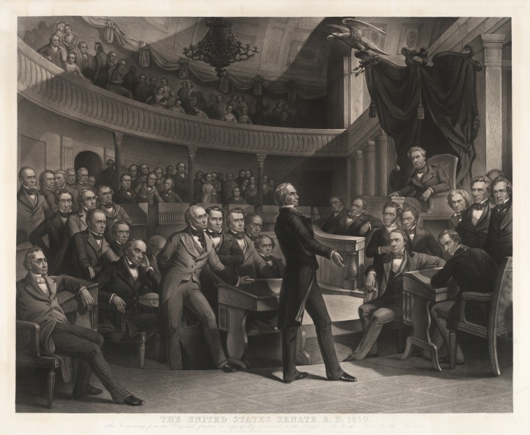 Engraving of Senator Henry Clay speaking before the United States Senate
