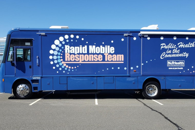 Image: With Covid-19 cases on the rise again, New Jersey Gov. Phil Murphy used federal funds to buy three customized vans that will carry vaccines