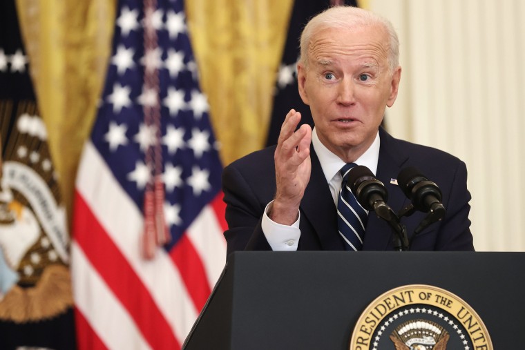 Image: Joe Biden Holds First Press Conference As President