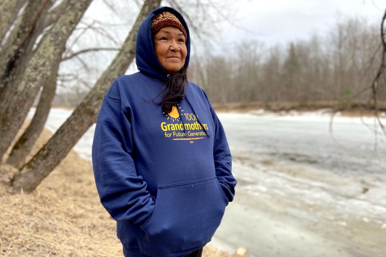 Tania Aubid on the edge of the Mississippi River in Northern Minnesota.