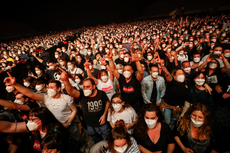 Image: People attend first massive concert since the beginning of COVID-19 pandemic in Barcelona