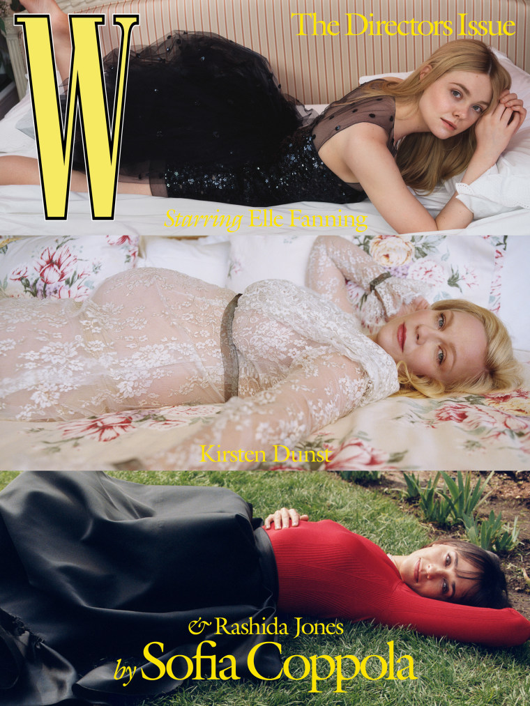 Elle Fanning, Kirsten Dunst and Rashida Jones on the W Magazine cover