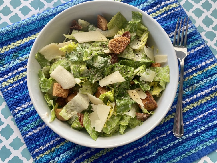 From the bacon to cheese to gluten-free croutons, Witchel and I have the same taste in salad ingredients.