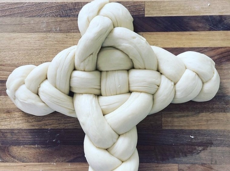 Photo of dough in the shape of a cross