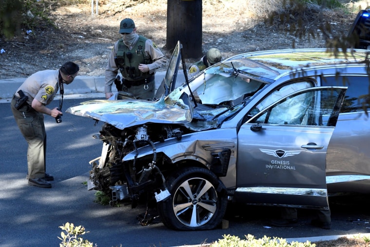 Image: FILE PHOTO: The vehicle of golfer Tiger Woods is recovered in Los Angeles