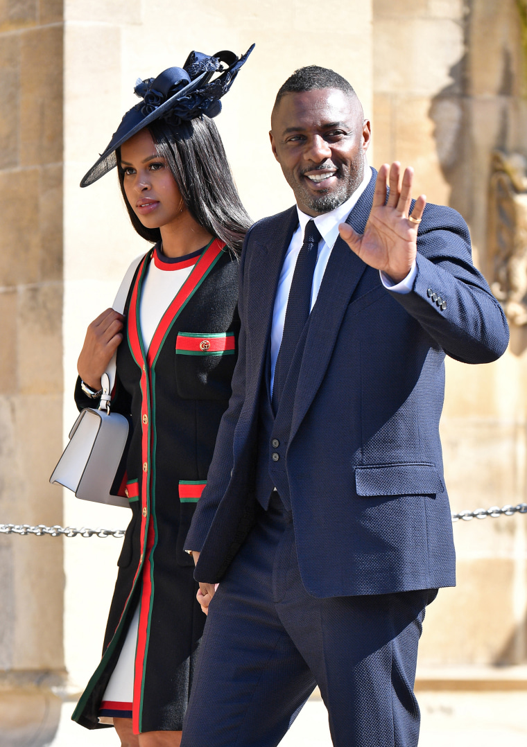 Idris Elba and Sabrina Dhowre attend Prince Harry and Meghan Markle's wedding